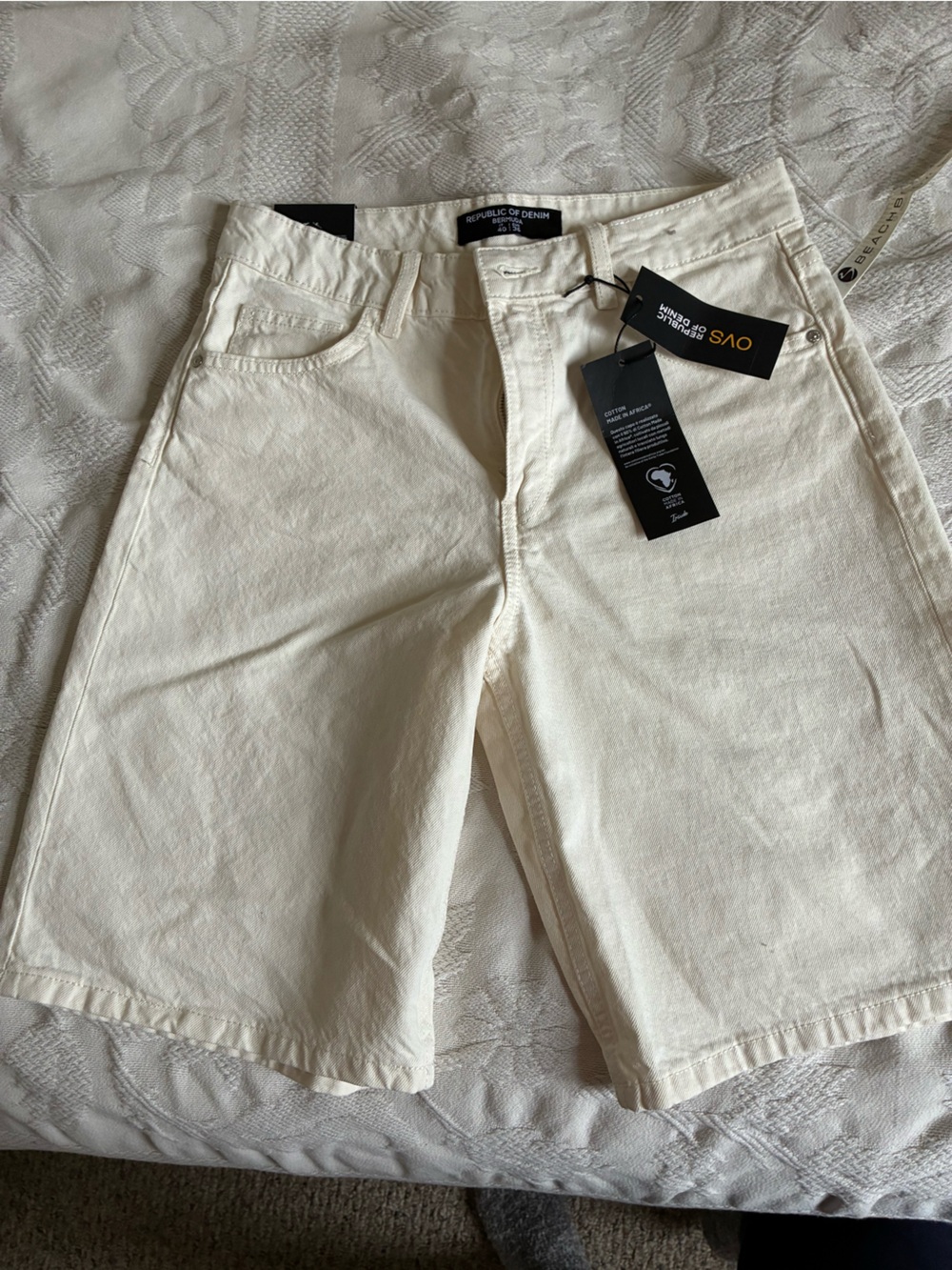 Republic of Denim Women’s Cream-Colored Denim Bermuda Shorts